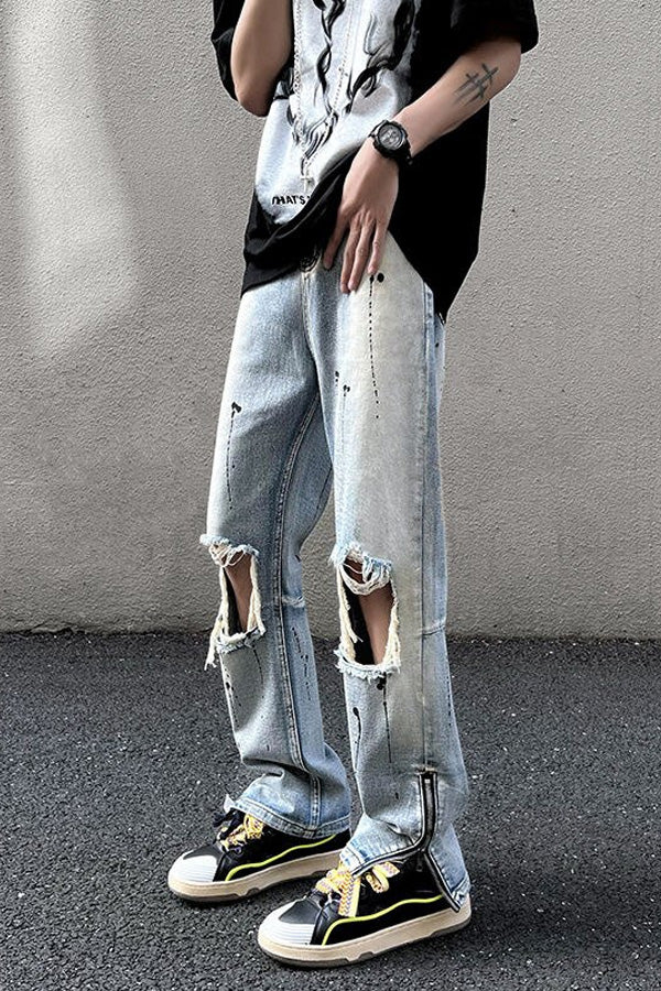 Baggy Distressed Jeans Mens | Urban Streetwear